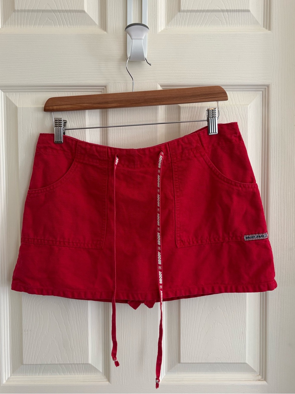 Vintage Brody Jeans Red Linen Mini Skirt